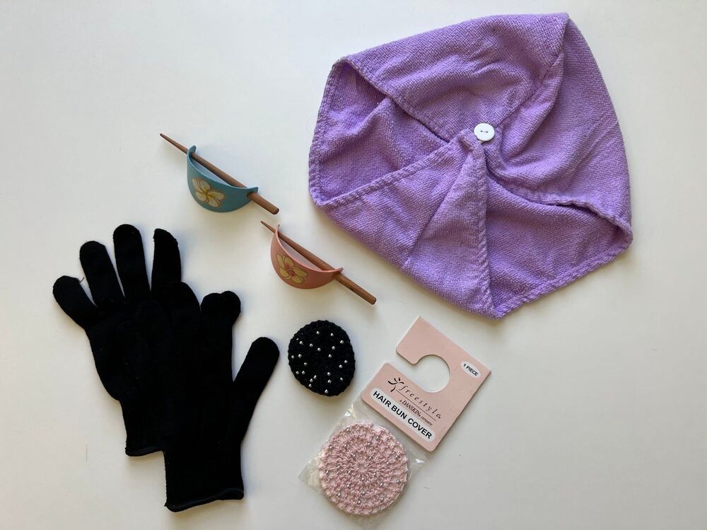 Womens Decorative Clips Ballet Bun Hair Pieces Shower Wrap Accessories Bundle